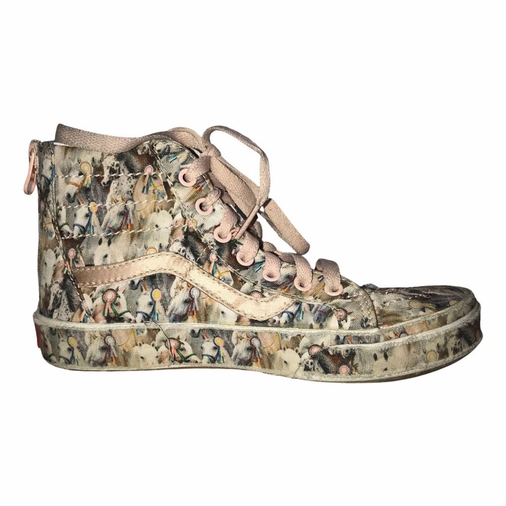 HTF Vans Molo Pink Horse Hi Top Sneakers 2.5 Equestrian Animal Lover - Picture 8 of 12